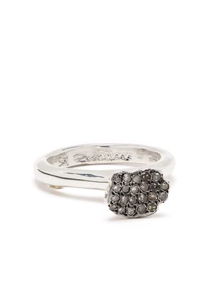 Rosa Maria pavé diamond asymmetric ring - Silver