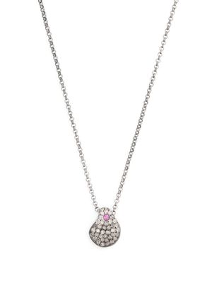 Rosa Maria pavé diamond pendant necklace - Silver
