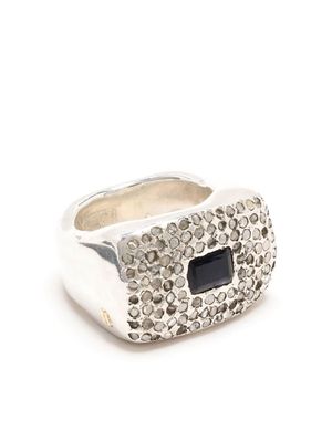 Rosa Maria pavé diamond sovereign ring - Silver