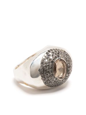 Rosa Maria pavé diamond topaz ring - Silver