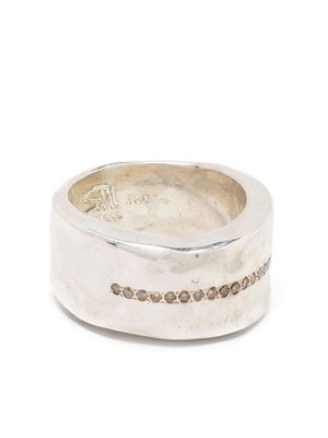 Rosa Maria wide diamond pavé ring - Silver