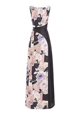 Rosabella Colorblocked Floral Gown
