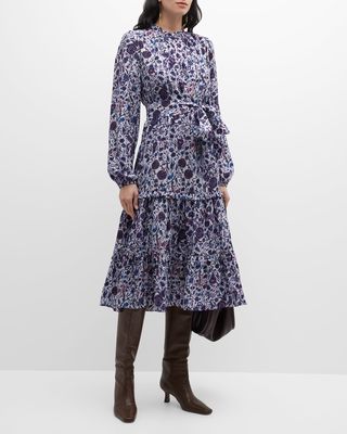 Rosalie Tiered Floral-Print Midi Dress