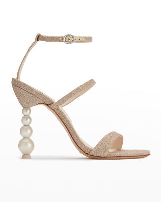 Rosalind Crystal Sphere-Heel Glitter Sandals