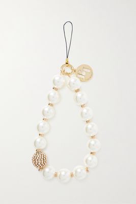 Rosantica - Amy Perla Gold-tone, Faux Pearl And Crystal Phone Charm - one size
