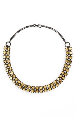 Rosantica Buio Crystal Choker Necklace in Black Gold