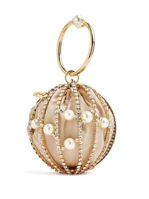 Rosantica Chloe faux-pearl sphere bag - Gold