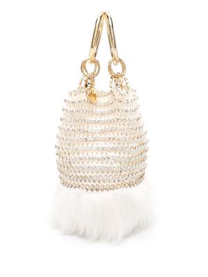 Rosantica crochet crystal-embellished mini bag - White
