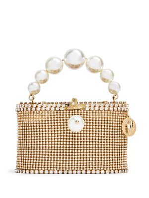 Rosantica Holi crystal-embellished caged tote bag - Gold