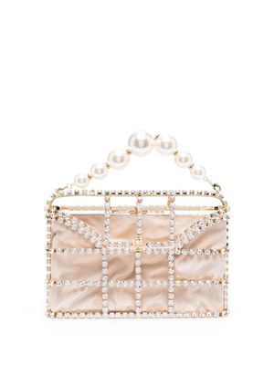 Rosantica Holli crystal-embellished clutch bag - Neutrals