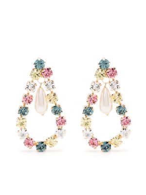 Rosantica Pastello crystal-embellished teardrop earrings - Gold