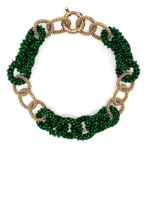 Rosantica textured bead-embellished necklace - Green