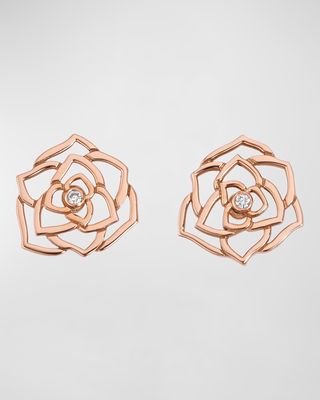 Rose 18K Rose Gold Lace Diamond Earrings