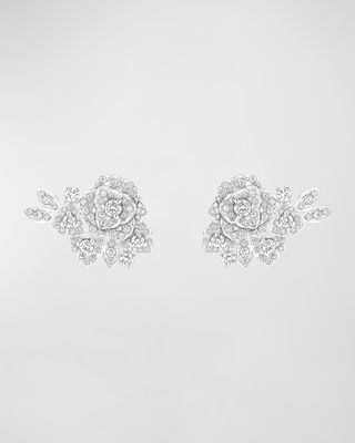 Rose 18k White Gold Diamond Earrings