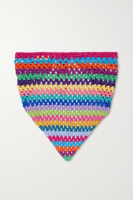 Rose Carmine - Metallic Crochet-knit Coverup - Red