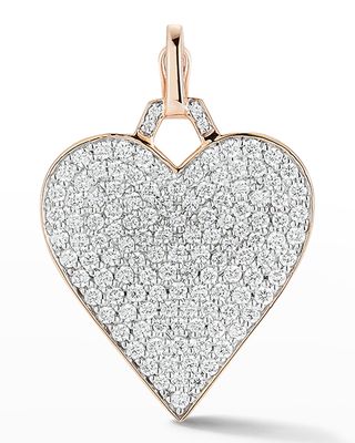 Rose Gold All Diamond Heart Charm