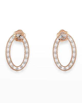 Rose Gold Allegra Oval Earrings with Diamonds