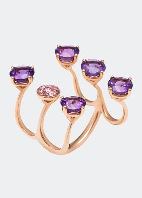 Rose Gold Amethyst Ring from The Aurore Collection, Size 7