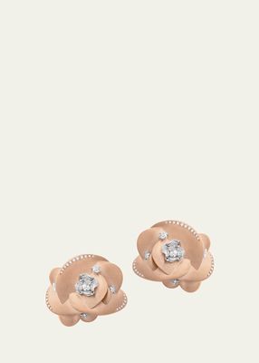 Rose Gold Desert Rose Diamond Stud Earrings