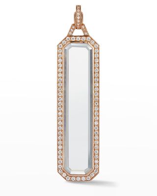 Rose Gold Diamond and Rock Crystal Tablet Pendant