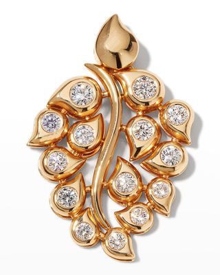 Rose Gold Diamond Snowflake Leaf Classic Pendant
