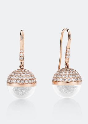 Rose Gold Diamonds in White Sapphire Kaleidoscope Shaker Earrings