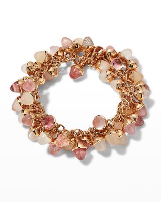 Rose Gold Mikado Flamenco Blush Bracelet with Diamonds