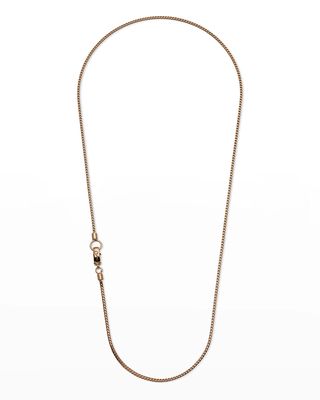 Rose Gold Plated Silver Necklace with Polished Chain, 24"L