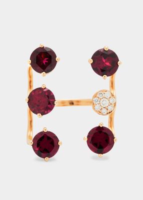 Rose Gold Rhodolite Garnet Ring from The Aurore Collection, Size 7