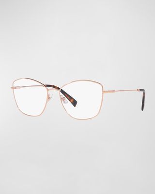Rose Gold Steel & Plastic Butterfly Optical Glasses