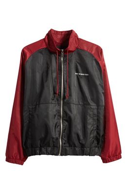 ROSE IN GOOD FAITH Water Repellent Track Jacket in Black/Red