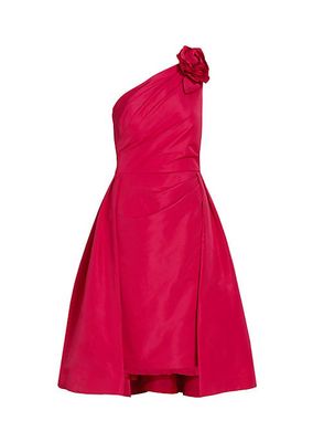 Rose One-Shoulder Midi-Dress