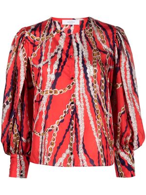 Roseanna Hill Sevigny chain-print silk blouse - Red