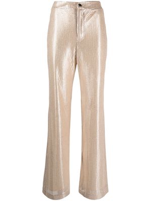 Roseanna metallic-finish flared trousers - Gold