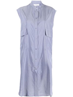 Roseanna pinstriped sleeveless shirt dress - Blue