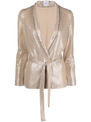 Roseanna tied-waist sequin-embellished jacket - Gold