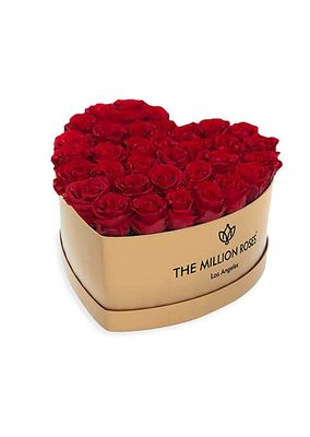 Roses In Heart Gold Box