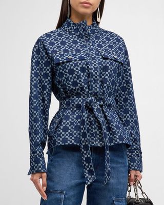 Rosetta Belted Logo-Print Cotton Jacket