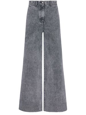 Rosetta Getty acid-wash wide-leg jeans - Black