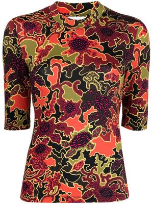 Rosetta Getty camouflage-print short-sleeved top - Multicolour