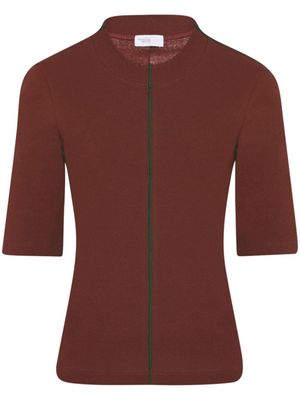 Rosetta Getty contrast-stitch organic cotton T-shirt - Brown