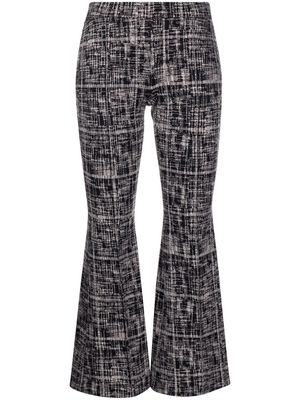 Rosetta Getty cropped plaid flared trousers - Black
