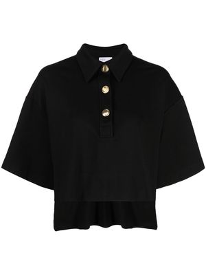 Rosetta Getty cropped short-sleeve polo top - Black