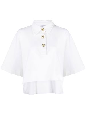 Rosetta Getty cropped short-sleeve polo top - White