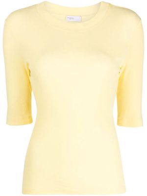 Rosetta Getty cropped-sleeve crew-neck T-shirt - Yellow