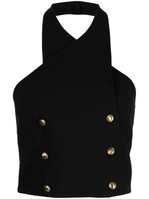 Rosetta Getty double-breasted halterneck top - Black