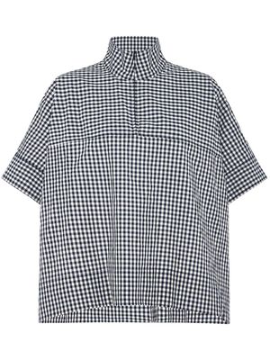 Rosetta Getty gingham quarter-zip shirt - Black