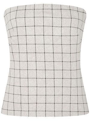 Rosetta Getty grid-pattern strapless top - Neutrals