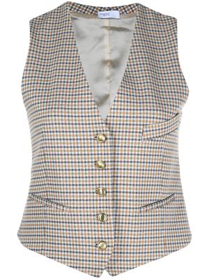 Rosetta Getty houndstooth-check tailored vest - Grey
