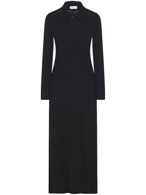Rosetta Getty long-sleeve cotton polo dress - Black